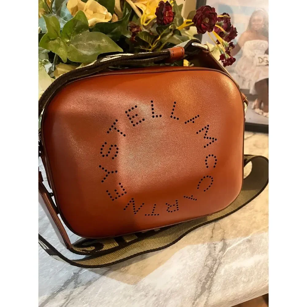 Stella McCartney brown logo camera crossbody